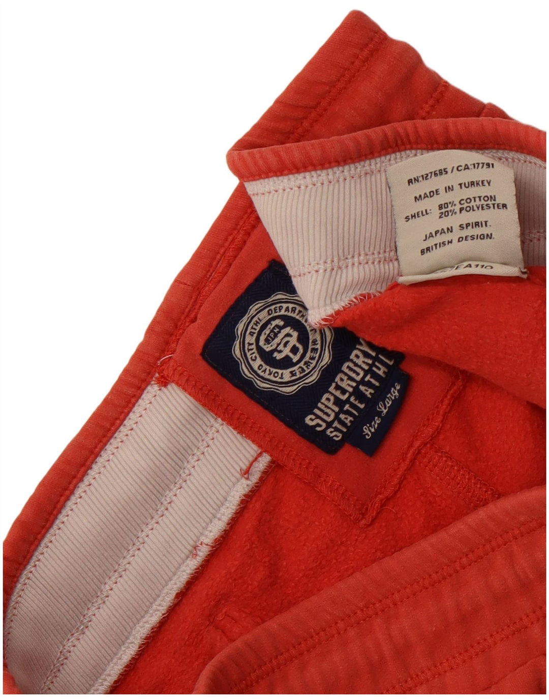 Superdry Short de sport graphique pour femme UK 16 Large Orange Coton