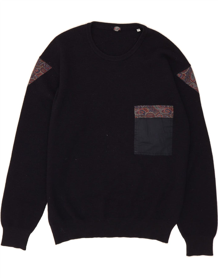 FLY Mens Crew Neck Jumper Sweater IT 56 2XL Navy Blue New Wool Vintage Fly and Second-Hand Fly from Messina Hembry 