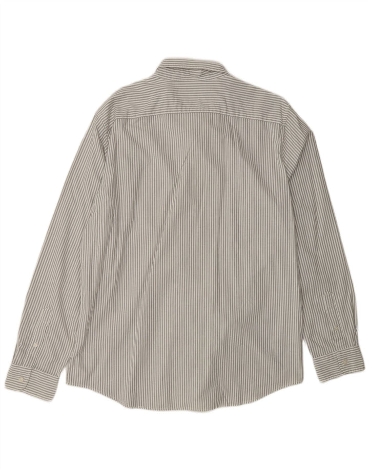 AMERICAN EAGLE Chemise cintrée pour homme XL en coton à fines rayures gris