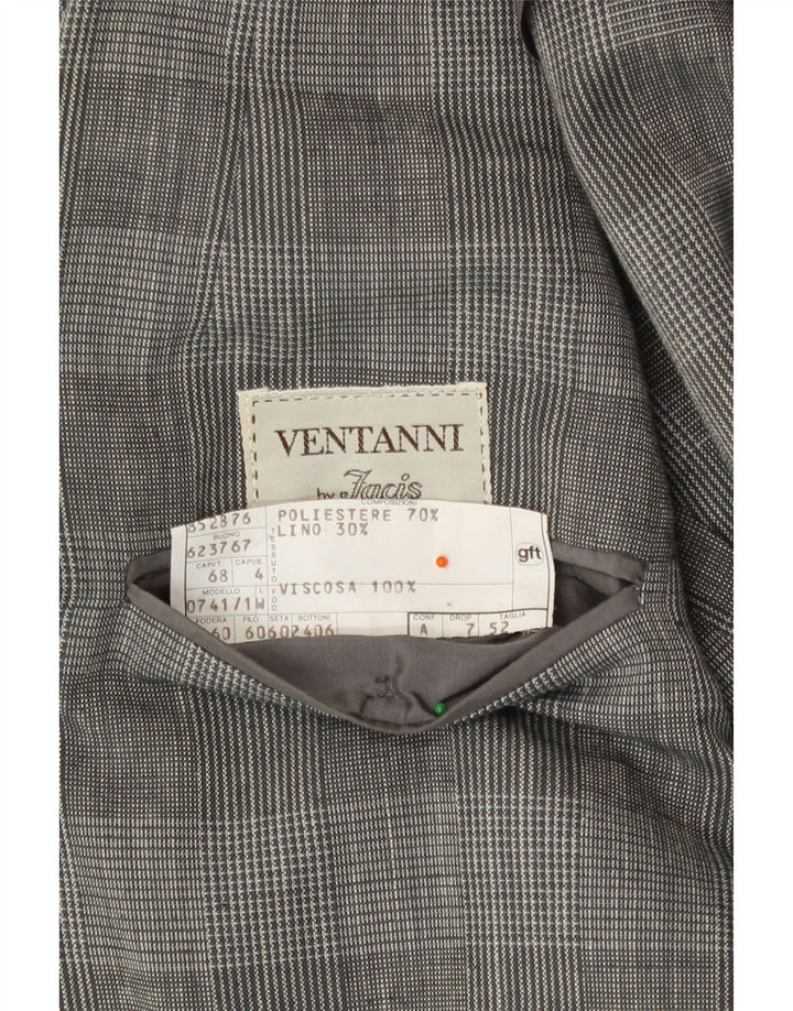 Facis Veste Blazer 2 Boutons Homme IT 52 XL Gris Pied-de-Poule Polyester