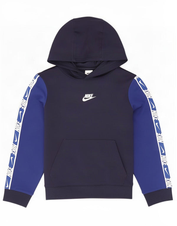Nike Pull à capuche graphique pour garçon 8-9 ans Petit Bleu marine Colourblock
