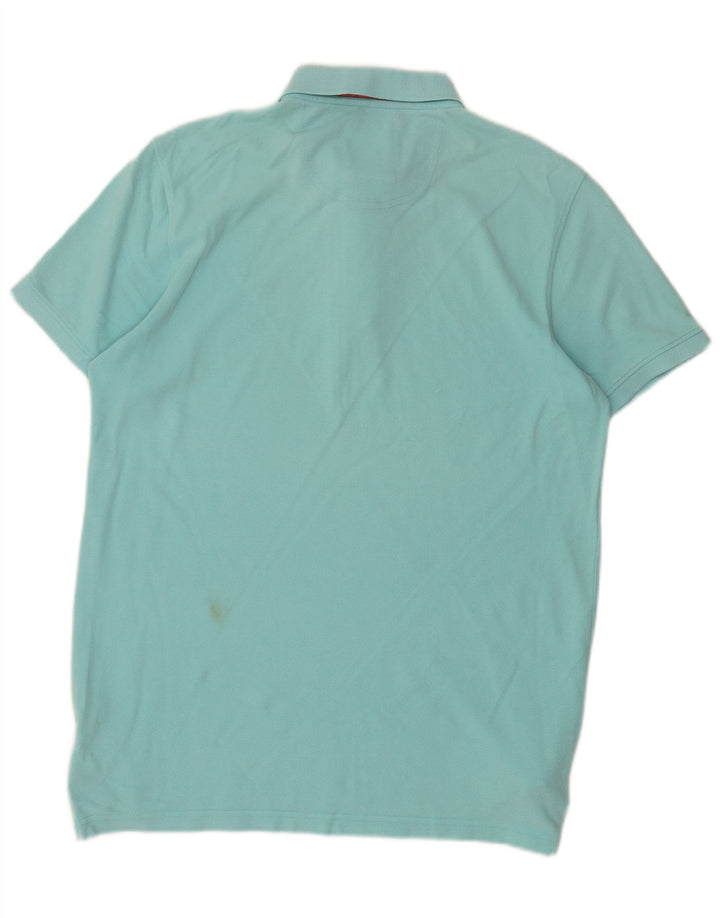 CREW CLOTHING Polo Homme Coton Turquoise Moyen