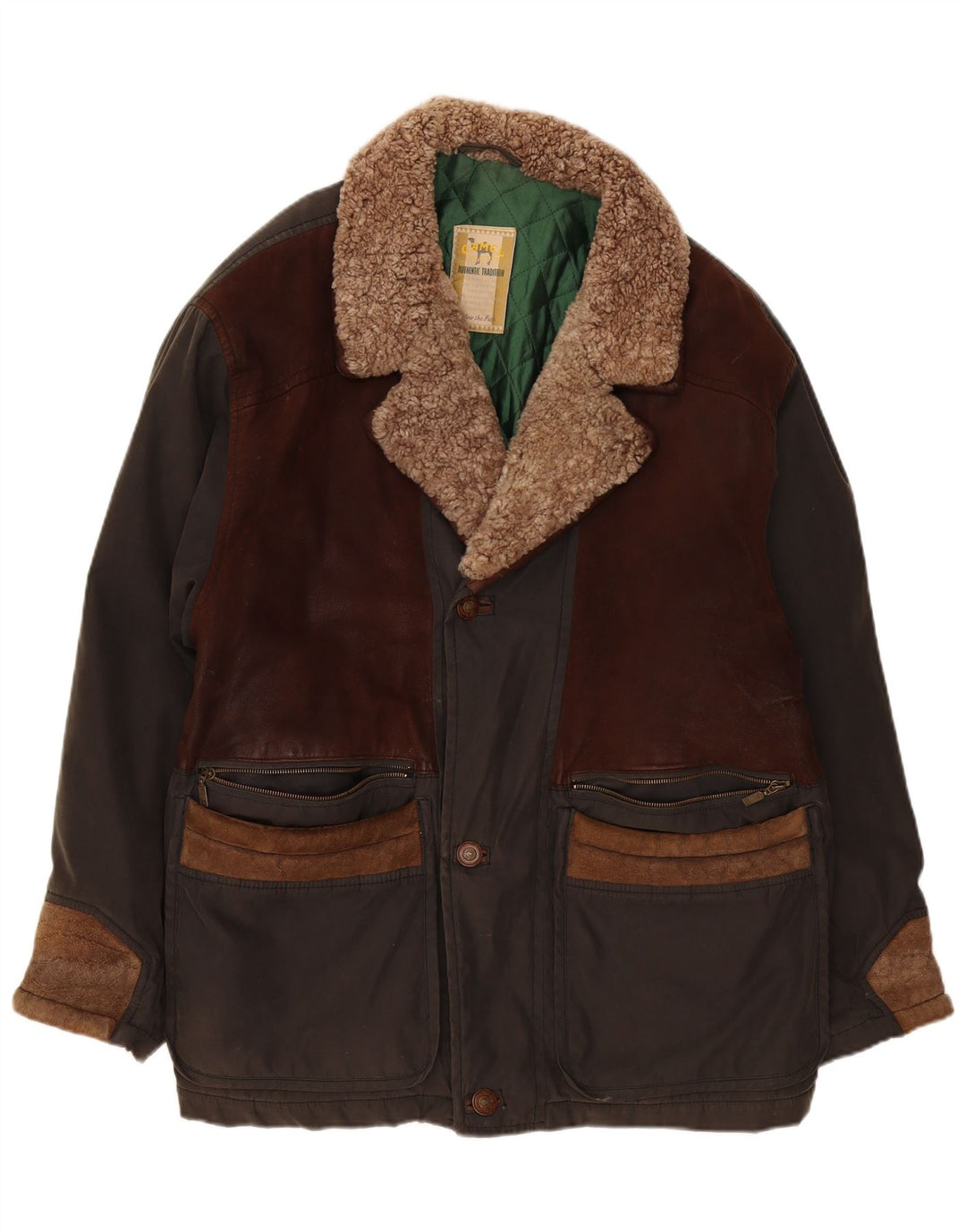 Camel Active Manteau coupe-vent pour homme IT 56 2XL Kaki Colourblock Coton