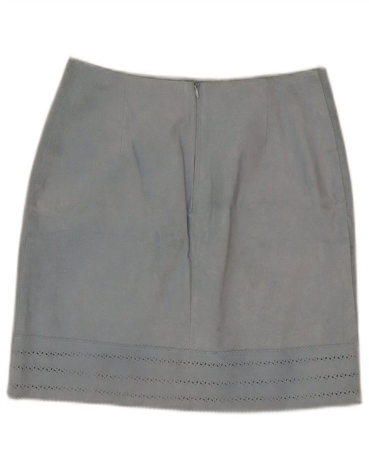 jupe en cuir femme vintage IT 42 Medium W27 Cuir Bleu