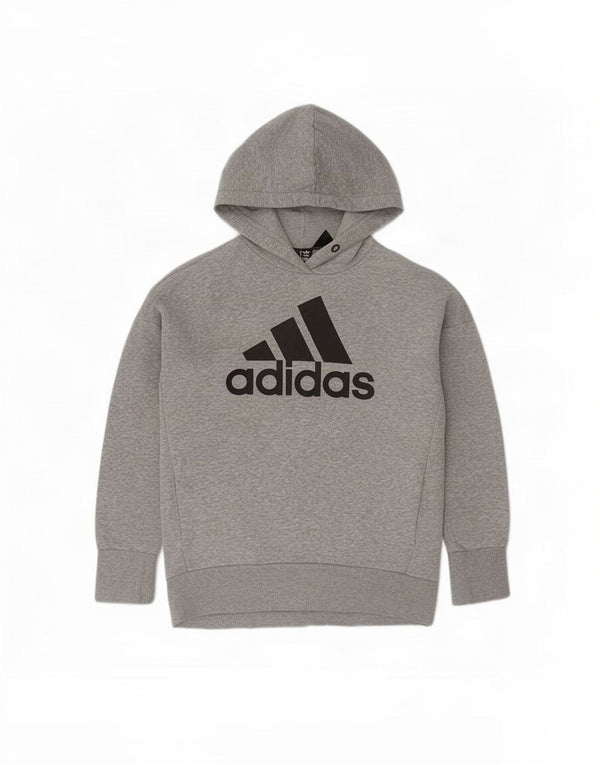 Adidas Pull à capuche graphique pour femme UK 12/14 Gris moyen en coton moucheté
