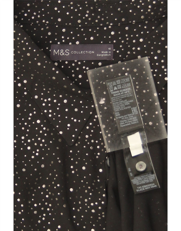 Marks & Spencer Chemisier surdimensionné pour femme UK 18 XL Noir à pois