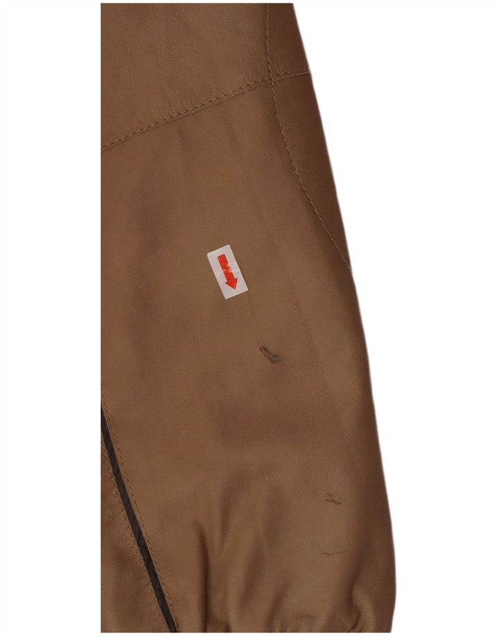 Mabrun Blouson Bomber En Cuir Homme IT 54 2XL Cuir Marron