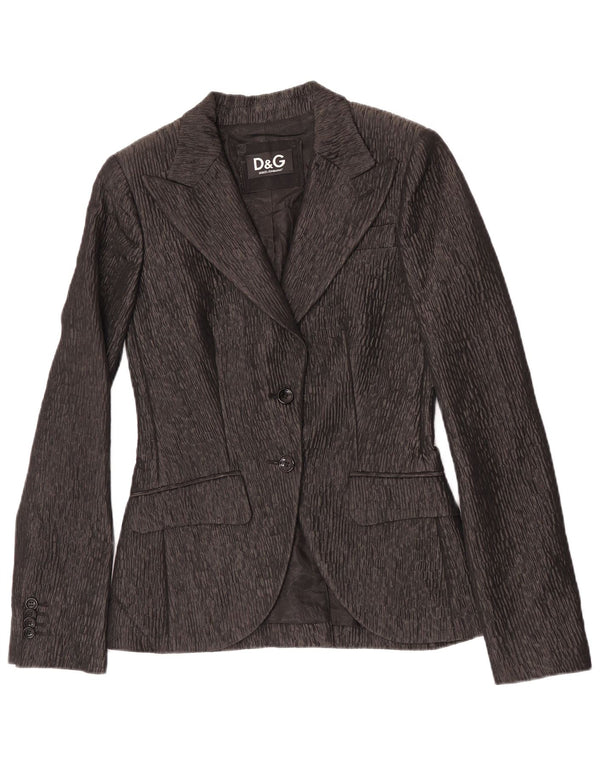 Dolce & Gabbana Veste blazer à 2 boutons pour femme IT 42 Polyester noir moyen