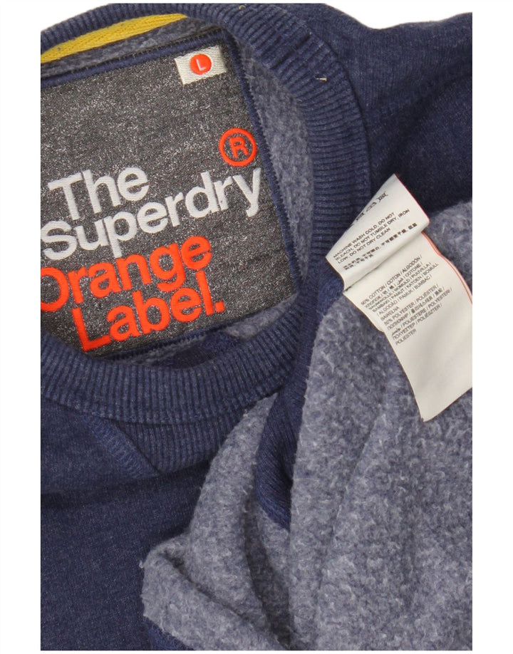 Superdry Homme Sweatshirt Jumper Grand Bleu Coton