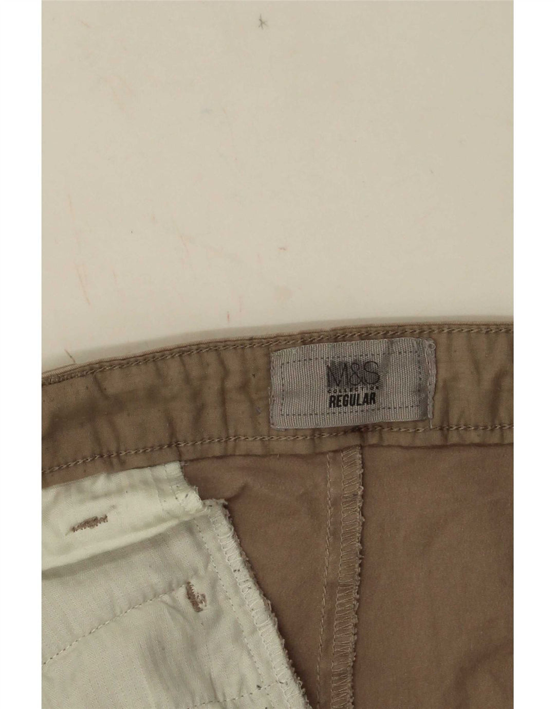 Marks & Spencer Short chino régulier pour homme W34 Large Beige