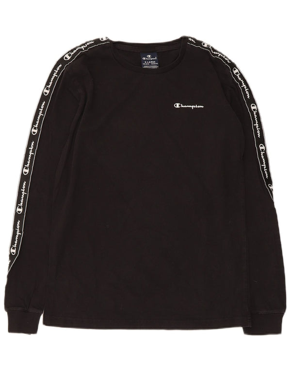 Champion Garçon Graphique Haut Manches Longues 13-14 ans XL Noir