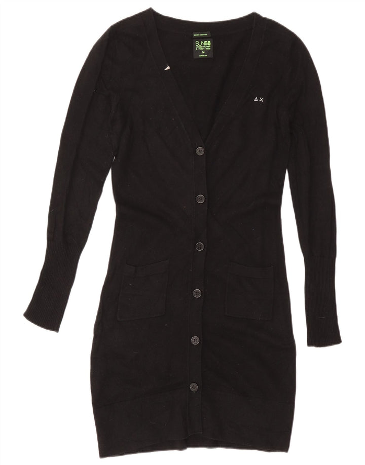Sun68 Cardigan long pour femme en coton noir moyen UK 12