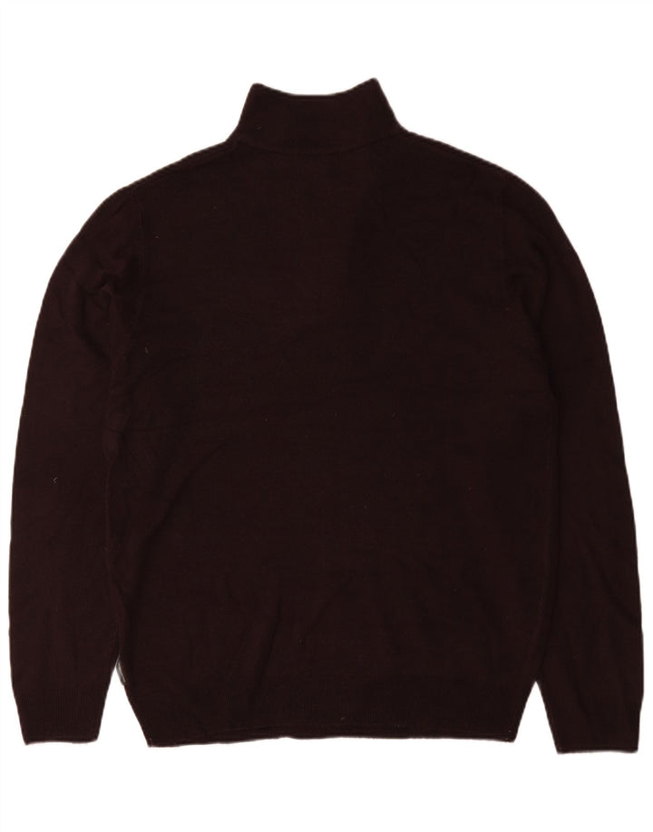 French Connection Pull Col Zippé Homme Large Marron Acrylique