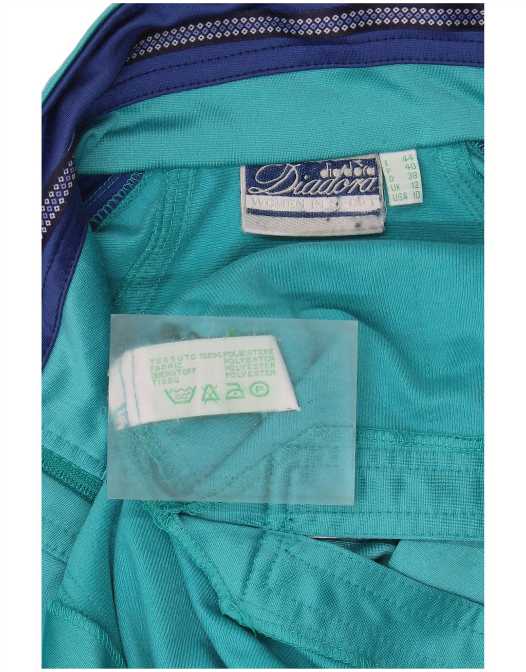Diadora Veste de survêtement pour femme UK 12 Medium Turquoise Colourblock