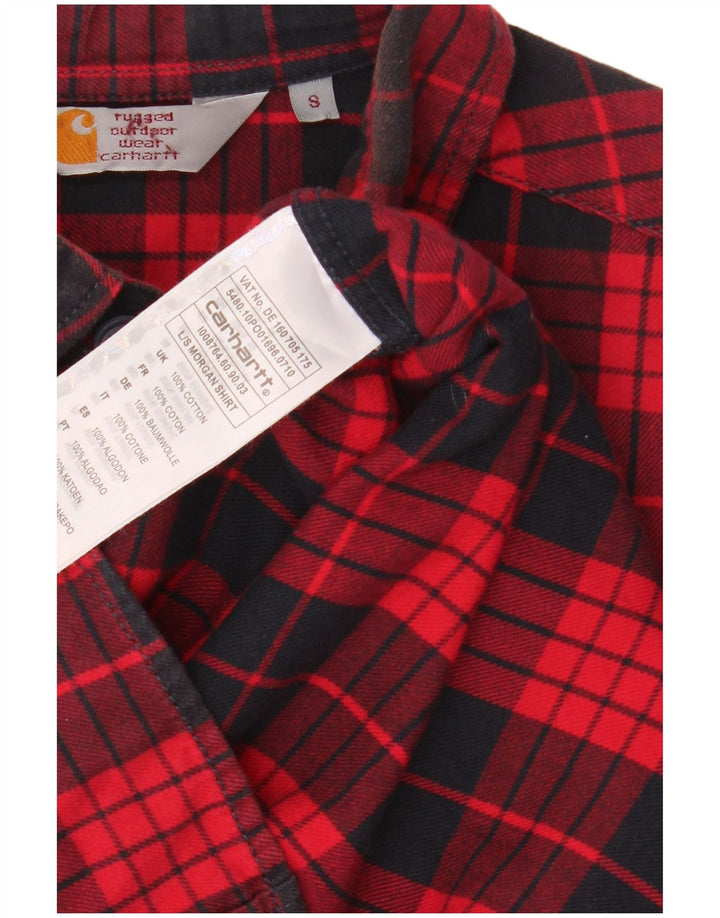 Carhartt Chemise en flanelle pour homme Petit coton à carreaux rouge