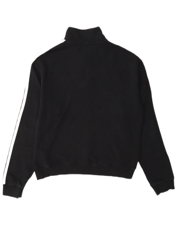 Adidas Sweat-shirt à col zippé pour femme UK 12/14 Coton noir moyen