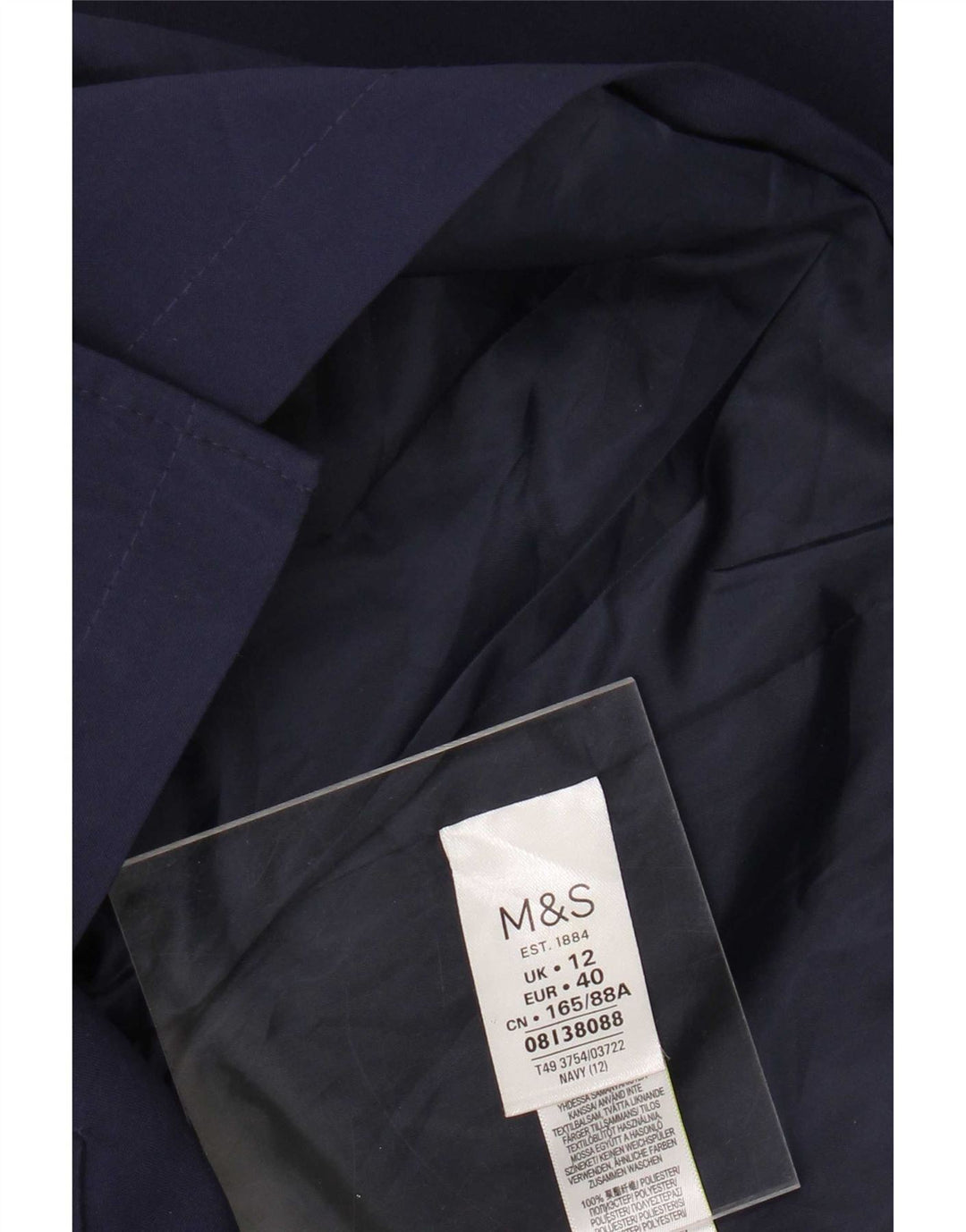 Marks & Spencer Trench-Coat Femme UK 12 Medium Bleu Marine Polyester