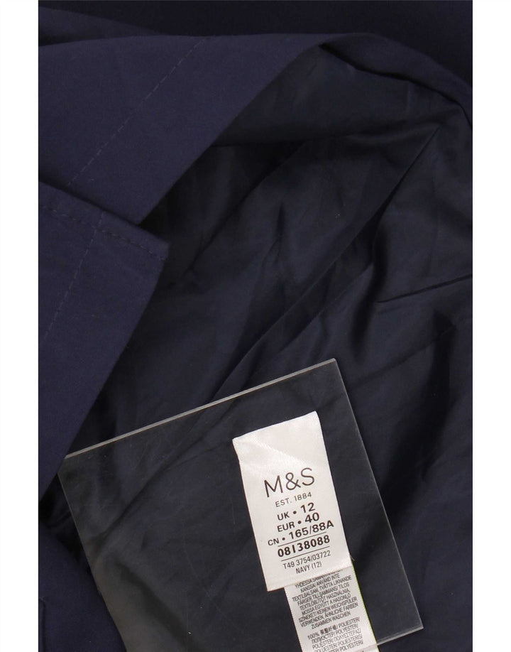 Marks & Spencer Trench-Coat Femme UK 12 Medium Bleu Marine Polyester