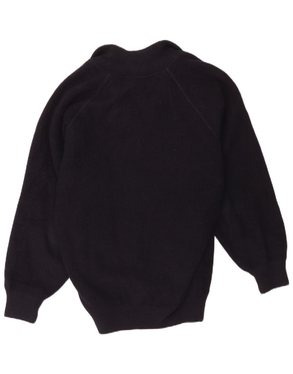 vintage Mens Knit Bomber Jacket UK 40 Grande laine noire