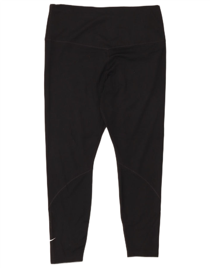 NIKE Legging court Dri Fit pour femme UK 18 XL Noir Polyester