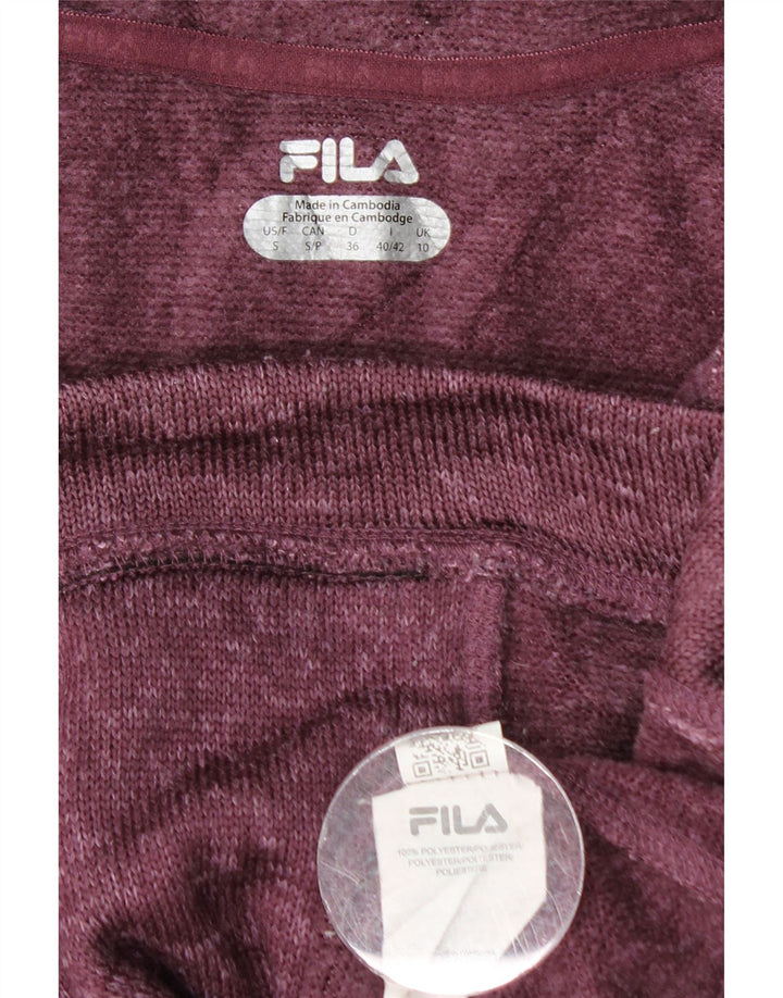 Fila Veste de survêtement pour femme UK 10 Petit polyester moucheté bordeaux