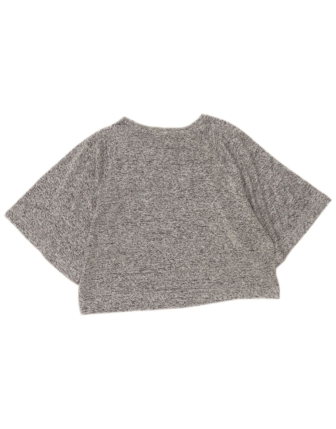 Zara Womens Crop T-Shirt Top UK 14 Gris Moyen Moucheté
