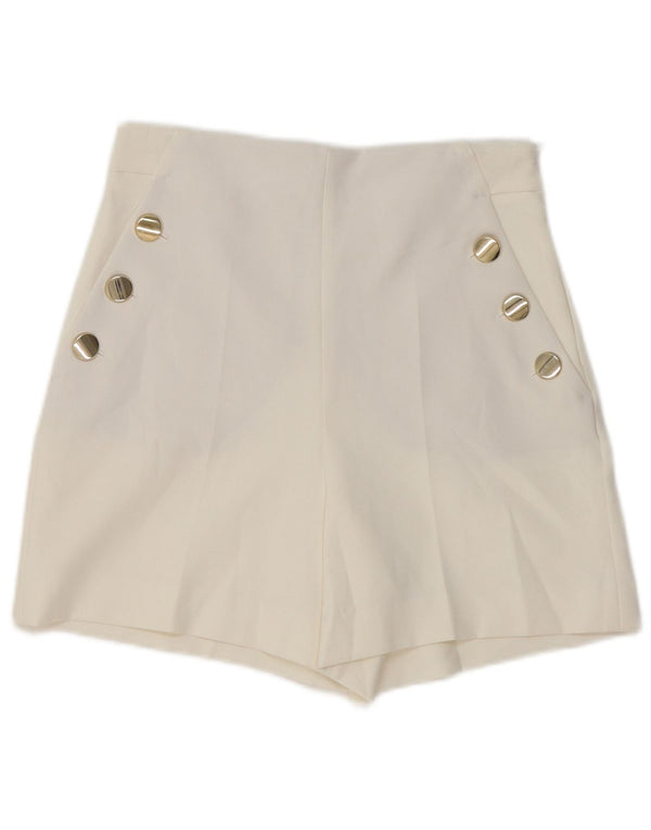 Zara Short Chino Taille Haute Femme XS W24 Blanc