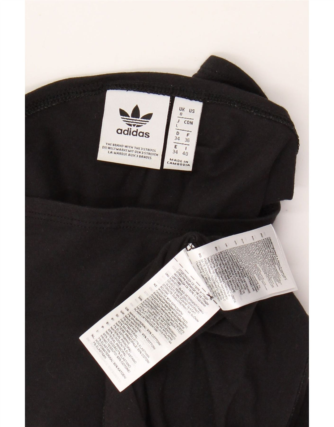 ADIDAS Robe à manches 3/4 et épaules dénudées pour femme UK 8 Petit coton noir
