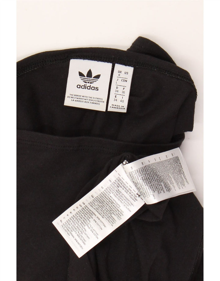 ADIDAS Robe à manches 3/4 et épaules dénudées pour femme UK 8 Petit coton noir
