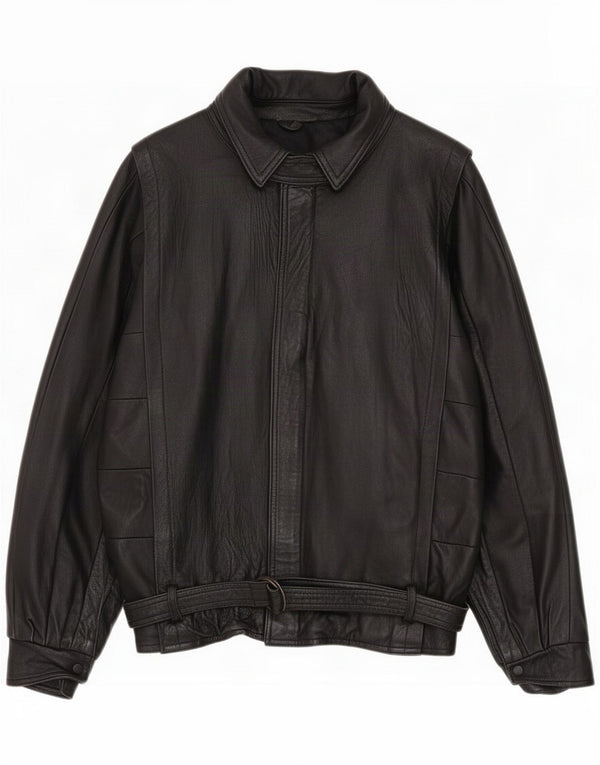 Vintage Veste en cuir pour homme UK 40 Large Noir