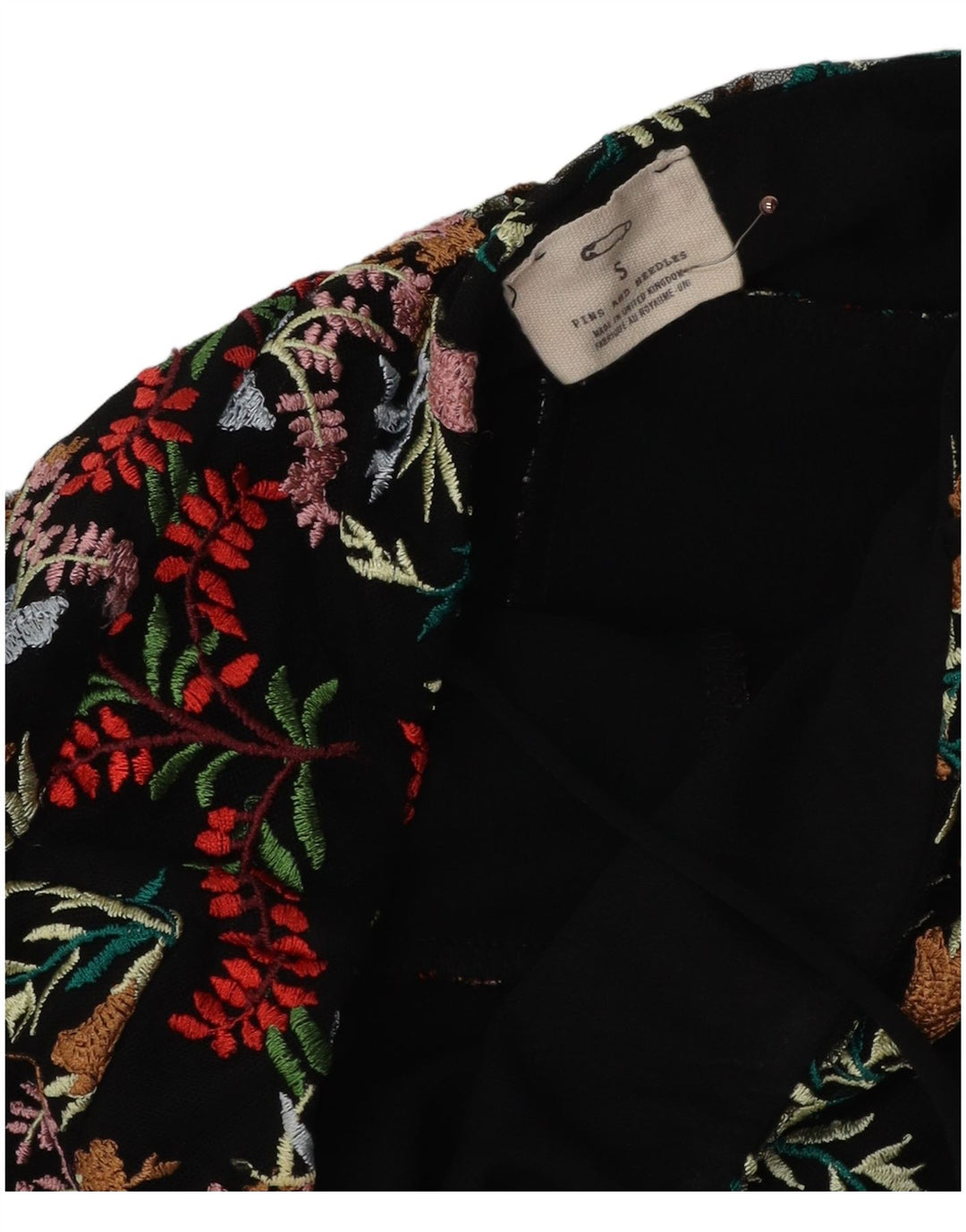 PINS AND NEEDLES Robe Slip pour Femme UK 8 Petit Noir Floral