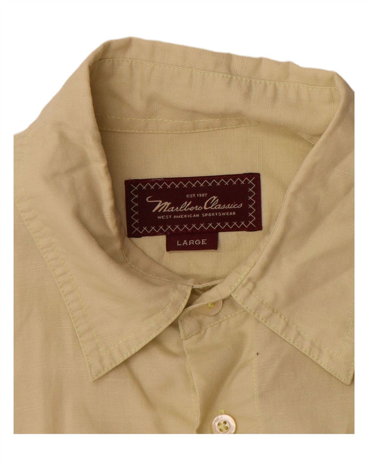 Marlboro Classics Chemise à manches courtes pour homme Large Jaune