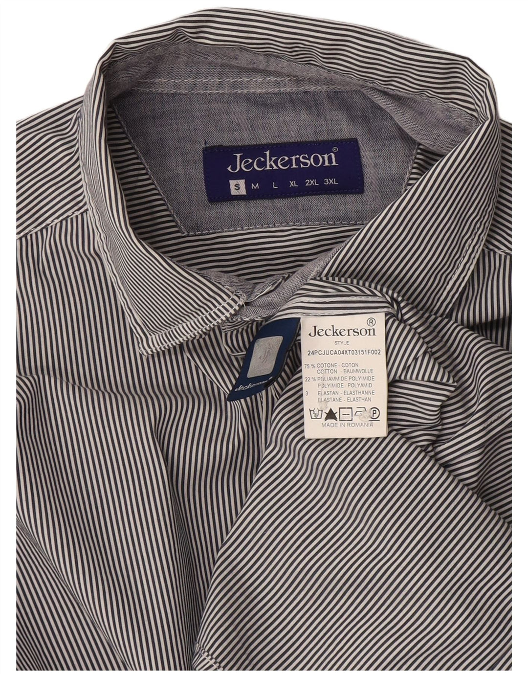 Jeckerson Chemise Homme Petit Coton Bleu à Rayures