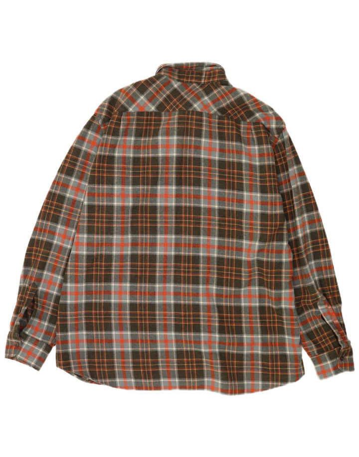 vintage Mens Lumberjack Flanelle Chemise XL Kaki Check