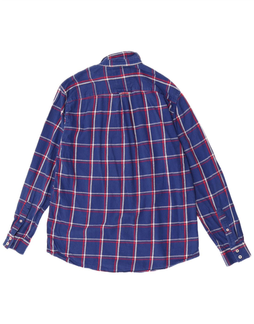 Crew Clothing Chemise en flanelle coupe classique pour homme en coton à carreaux bleus