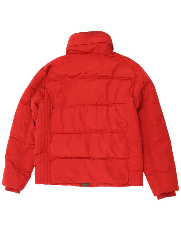 Zara Veste matelassée à capuche pour homme UK 44 2XL Rouge Polyester
