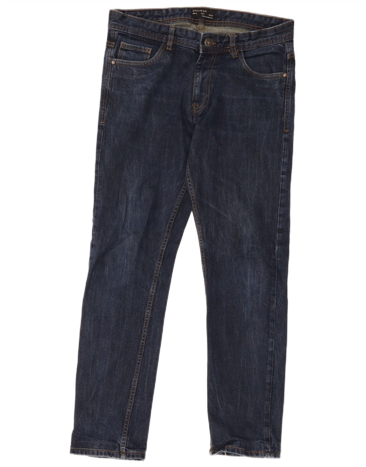 Zara Jean Slim Homme EU 40 Medium W32 L29 Bleu Marine Coton