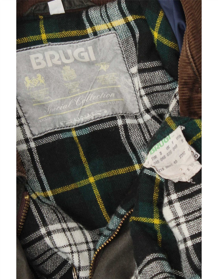 Brugi Veste en coton ciré pour homme UK 38 Kaki moyen