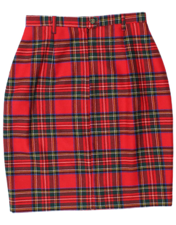 jupe crayon taille haute femme vintage IT 46 Large W26 Red Check