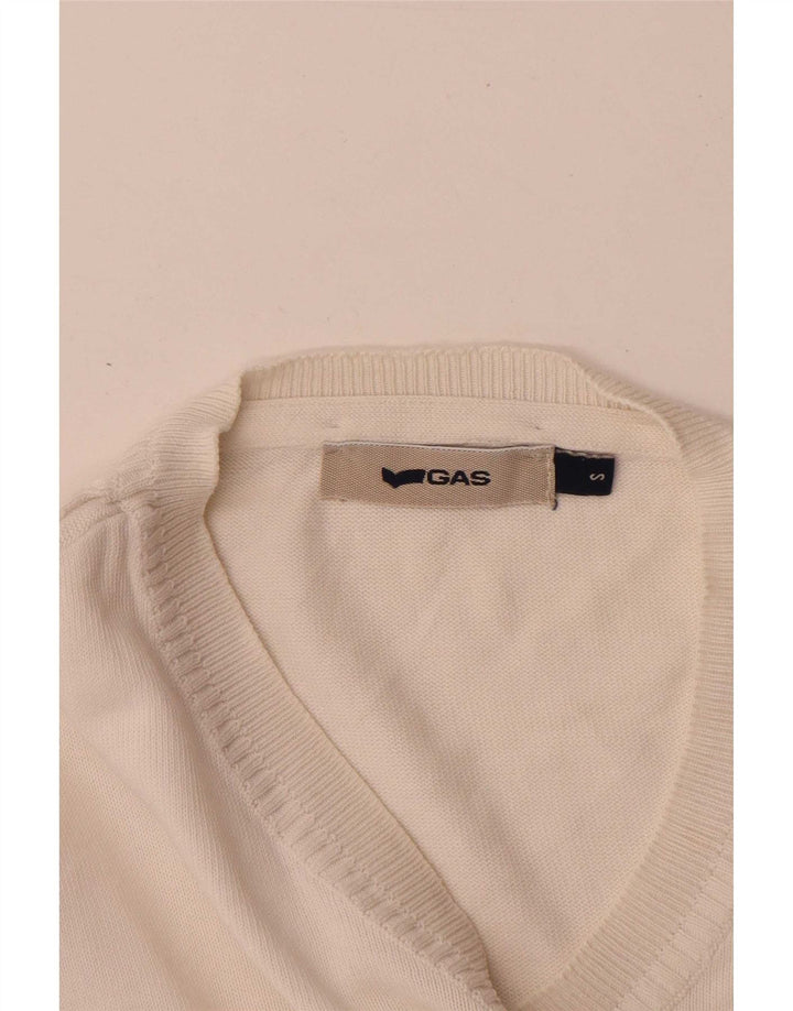 Gas Pull col V pour homme Petit Blanc