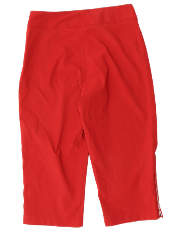 Adidas Pantalon Capri Femme UK 14 Large W30 L19 Rouge Polyester