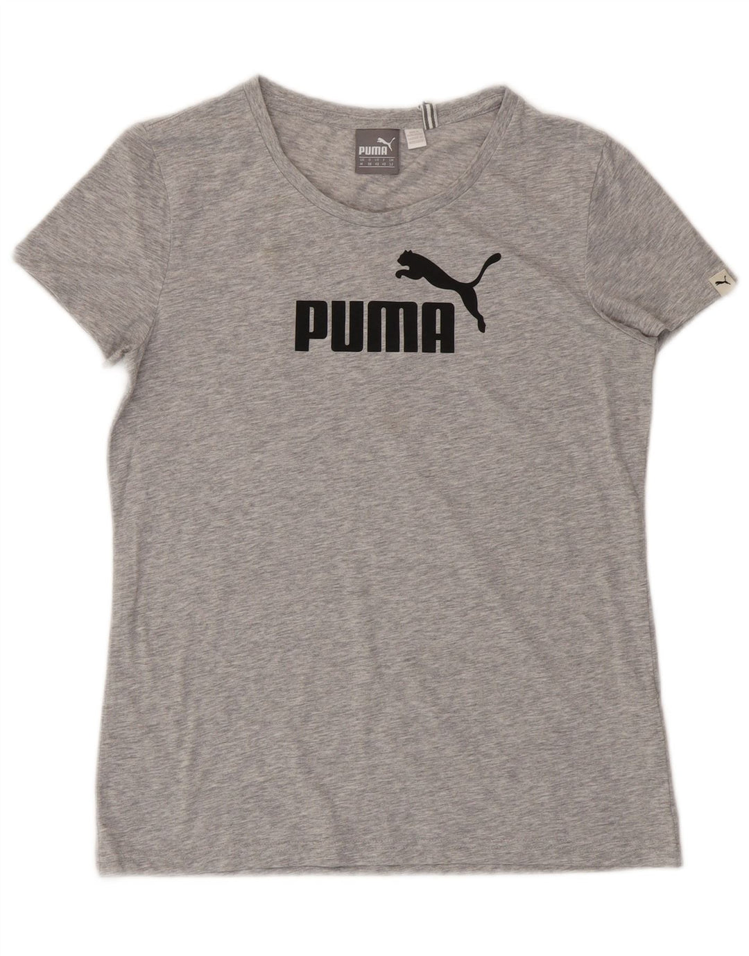 Puma T-shirt graphique pour femme UK 12 Gris moyen Polyester