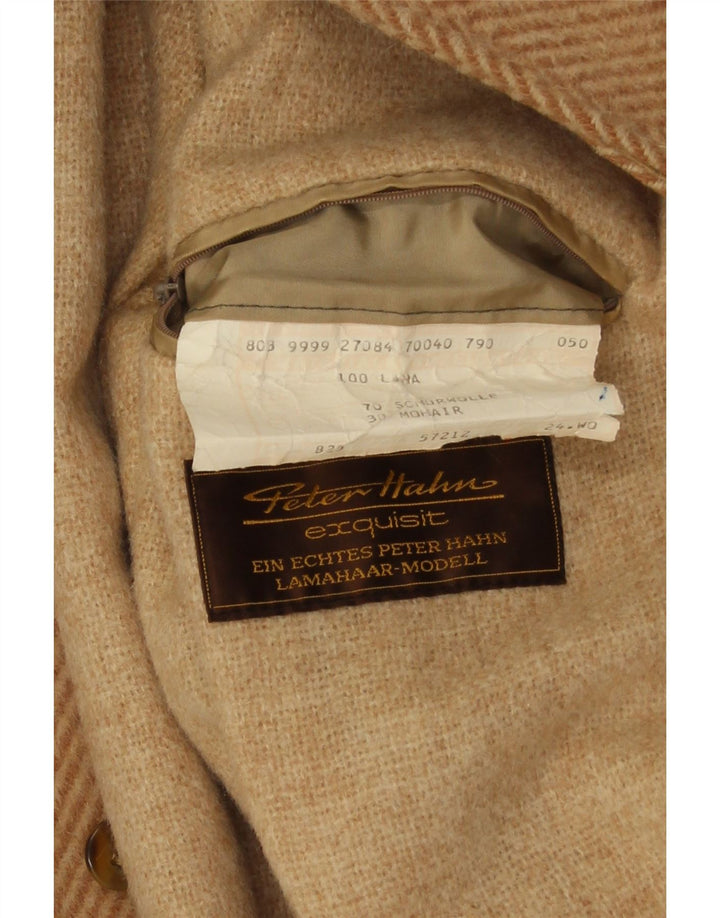 Peter Hahn Veste Bomber Homme IT 50 Large Laine à Chevrons Beige