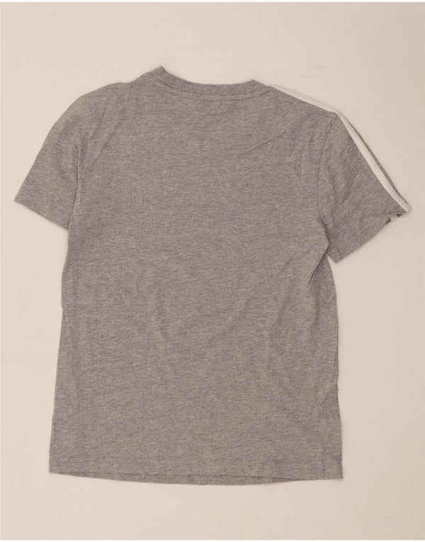 Adidas Womens Crop T-Shirt Top UK 8/10 Petit Gris Coton