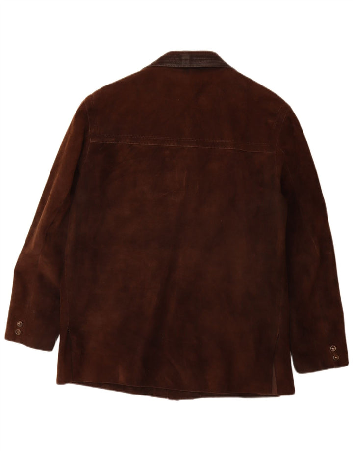 veste en daim homme vintage UK 40 Grand Brun