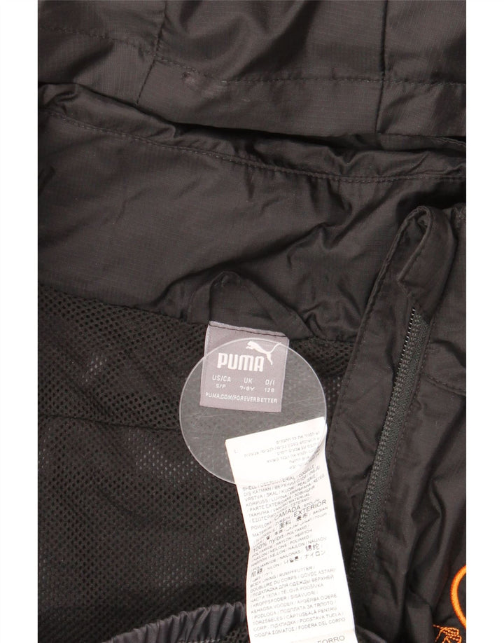 PUMA Veste de Pluie à Capuche Graphique Fille 7-8 Ans Nylon Colorblock Noir