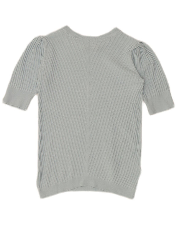 Marks & Spencer Pull court à col rond pour femme UK 10 Petit Bleu