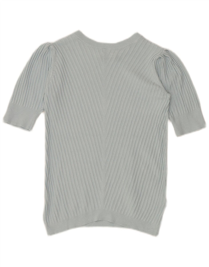 Marks & Spencer Pull court à col rond pour femme UK 10 Petit Bleu