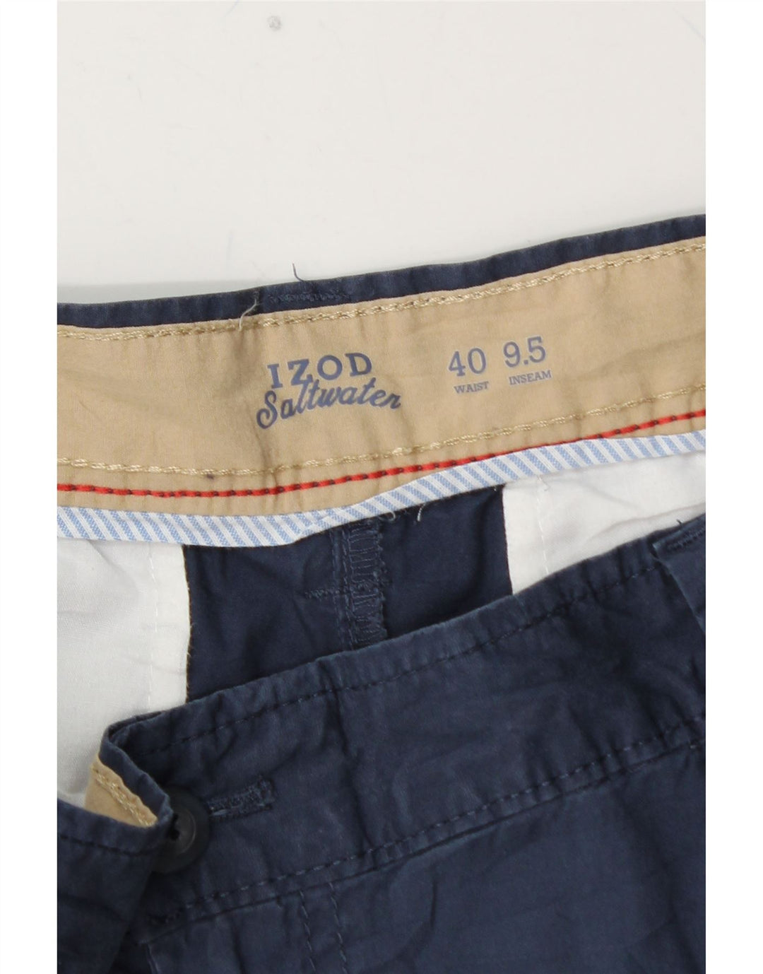 IZOD Short Chino Homme Salt Water W40 XL Bleu Marine Coton
