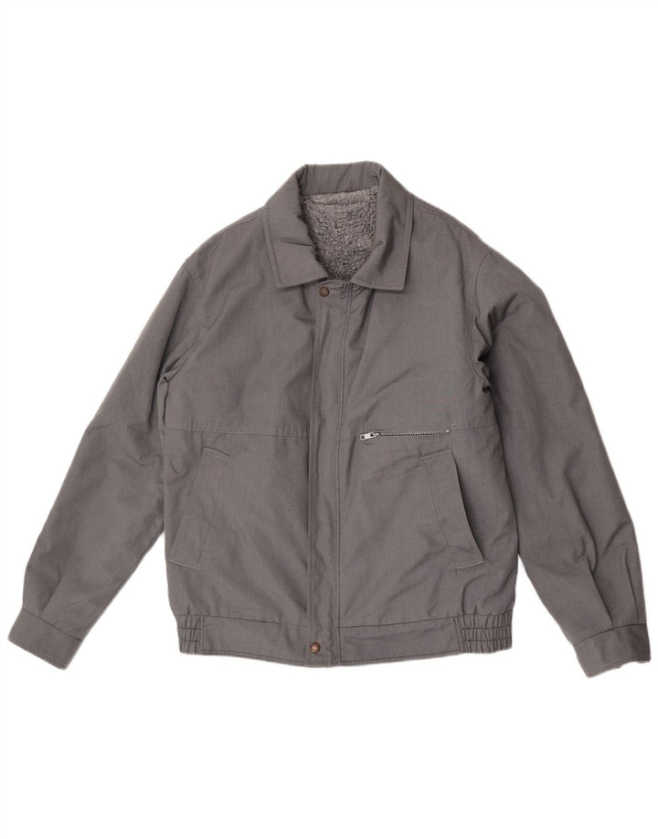 vintage Mens Bomber Coupe-vent Veste UK 38 Gris Moyen